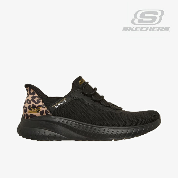 ・SKECHERS｜W Slip-Ins Bobs Sport Squad Chaos Seize The Hour/ スケッチャーズ/横すべりはたご屋 ボブス スポート スクワッド 騒々しい混乱 シーズ ジ アワー/黒いことｘ黒いこと #