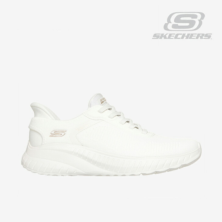 ・SKECHERS｜W Slip-Ins Bobs Squad Chaos Wide Fit/ スケッチャーズ/スリップインズ ボブス スポート スクワッド 騒々しい混乱 広広とした 相応う/象牙色 #