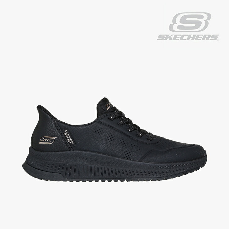 ・SKECHERS｜W Slip-Ins Bobs Squad 4 Key Looks/ スケッチャーズ/スリップインズ ボブス スクワッド 4 キー ルックス/ブラックｘブラック #
