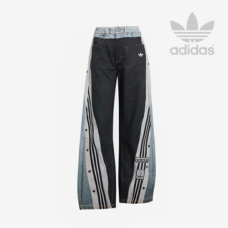 ・ADIDAS Originals｜W Vintage Adibreak Printed Dead Jeans/ アディダス/ビンテージ アディブレイク プリンテッド デッド ジーンズ/ライトデニムｘブラック # 15,400円