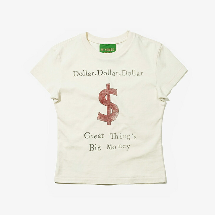 ・MY NAME IS PETER｜W Dollar Short Sleeve T-Shirts/ マイ ネーム イズ ピーター/ドル ショート スリーブ Tシャツ/ホワイト #