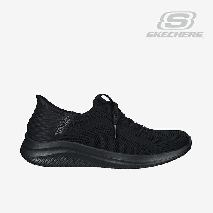 ・SKECHERS｜W Slip-Ins Ultra Flex 3.0 Brilliant Path Wide Fit/ スケッチャーズ/スリップインズ ウルトラ フレックス ブリリアント 通行手形 広広とした相応う/黒いこと #