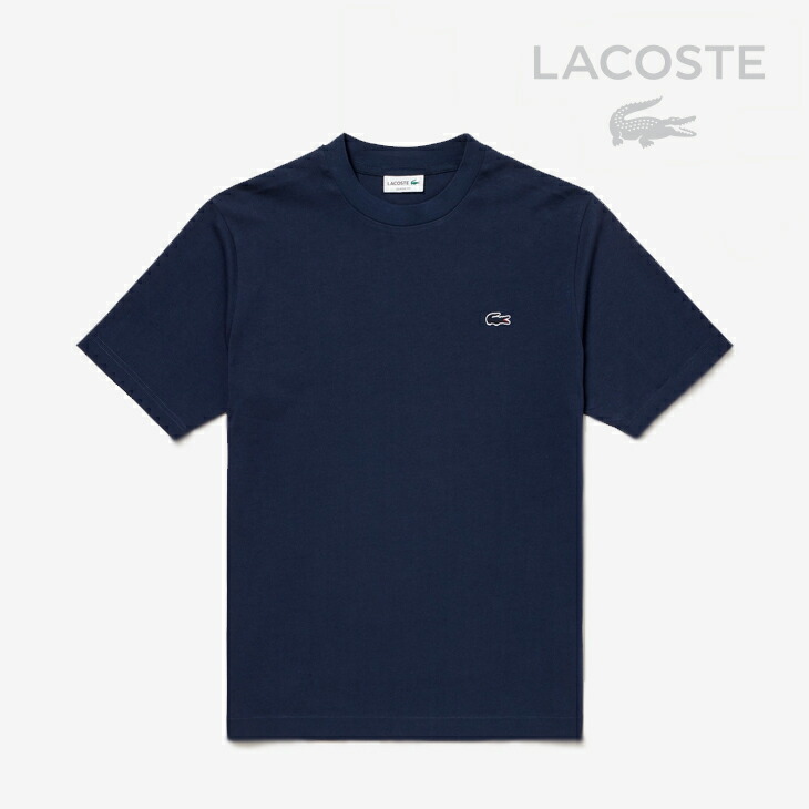 ・LACOSTE｜Outline Croc Crewneck T-Shirt/ ラコステ/アウトライン クロック クルーネック ショート スリーブ Tシャツ/ネイビーブルー #