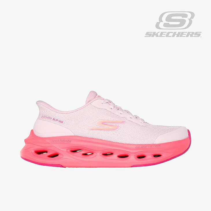・SKECHERS｜W Slip-Ins Max Cushioning Glide-Step Hartford/ スケッチャーズ/スリップインズ マックスクッショニング グライドステップ ハート型ジェラルド・r・フォード/ともし火サクラ色 #