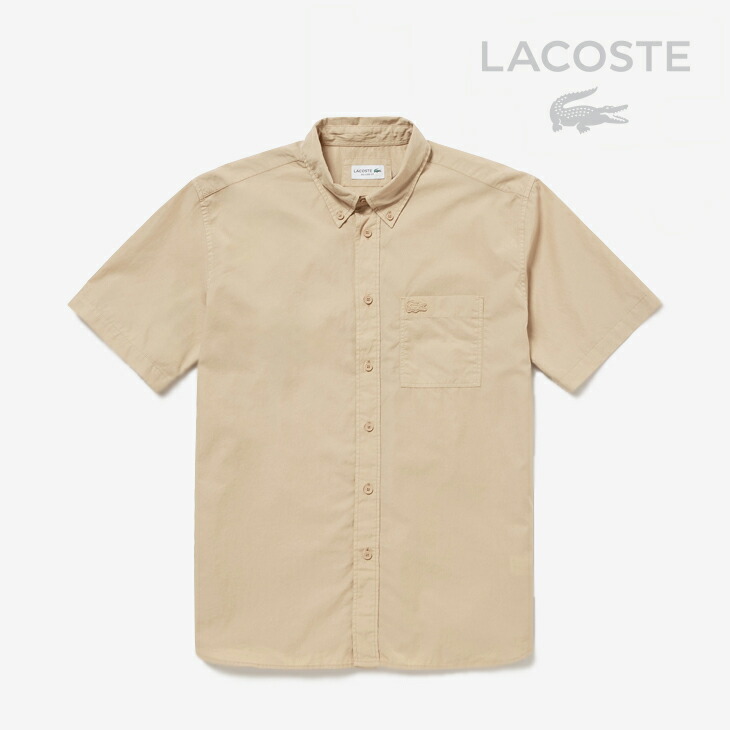 ：LACOSTE｜Short Sleeve Regular Shirt/ ラコステ/ショート スリーブ レギュラー シャツ/サンド #