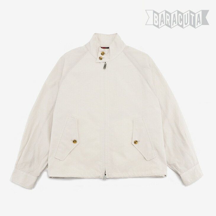 ・BARACUTA｜Box Light Cotton Nylon Harrington Jacket / バラクータ/ボックス ライト コットン ナイロン ハリントン ジャケット/オフホワイト #
