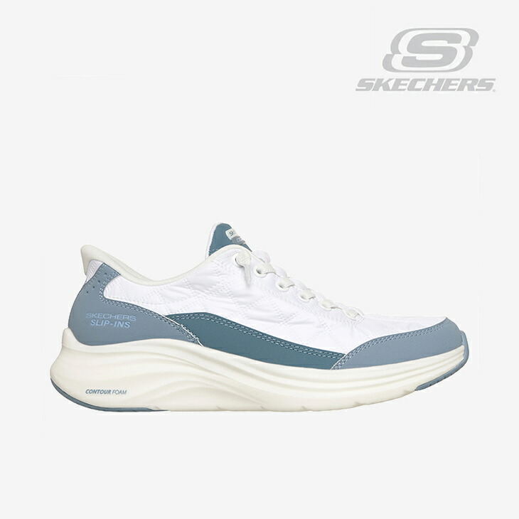 ・SKECHERS｜W Slip-Ins Contour Foam Cozy Fit/ スケッチャーズ/スリップインズ コン周遊旅行 質問用紙 コージー 相応う/白いことｘともし火青み #