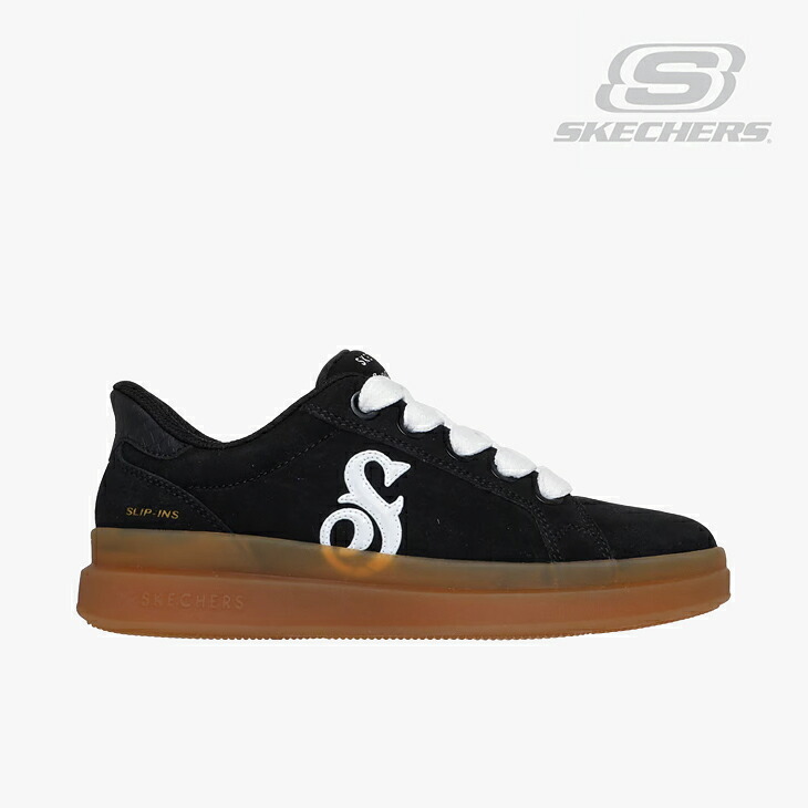 ・SKECHERS｜W ｘSnoop Dogg Slip-Ins Courtside Cali Girls/ スケッチャーズ/スリップインズ スヌープ ドッグ コートサイド カリ ガールズ/ブラックｘホワイト #｜GO ON
