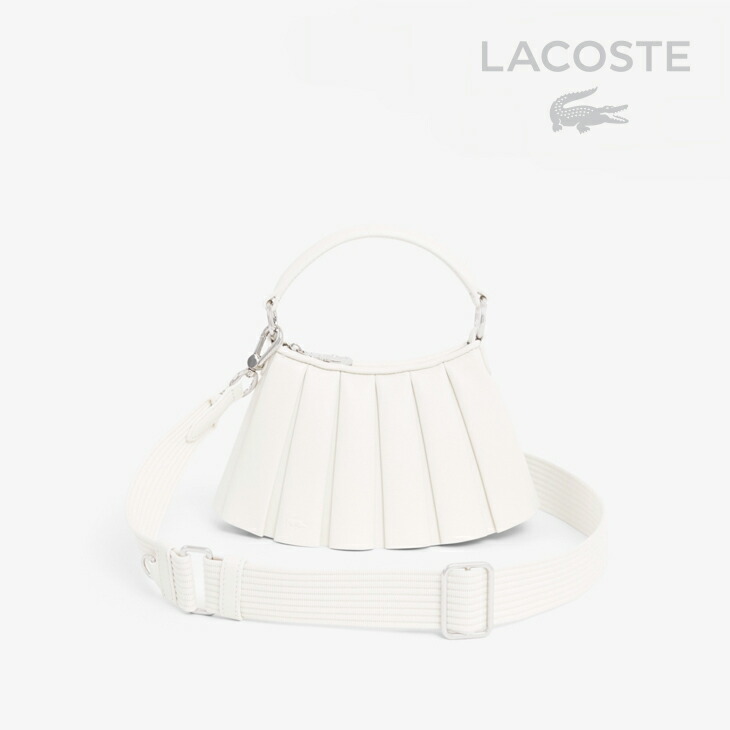 ・LACOSTE｜Lenglen Leather Pleated Tennis Skirt Tote Mini Bag/ ラコステ/ランラン レザー プリーツ テニス スカート トート ミニ バッグ/クリーム # 28,600円