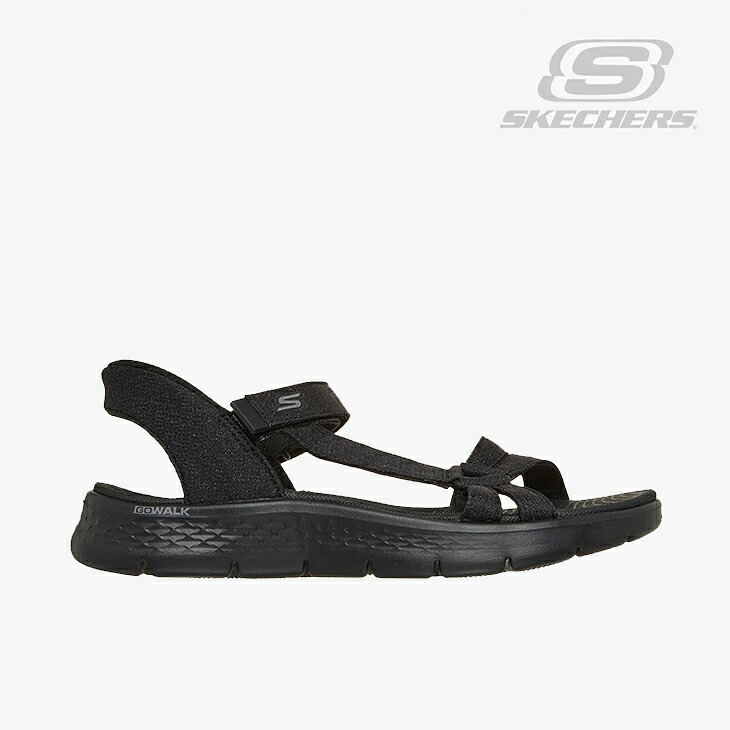 ・SKECHERS｜W Slip-Ins Go Walk Flex Sandal Illumin/ スケッチャーズ/スリップインズ ゴーウォーク フレックス サンダル イルミネイト/ブラックｘブラック #