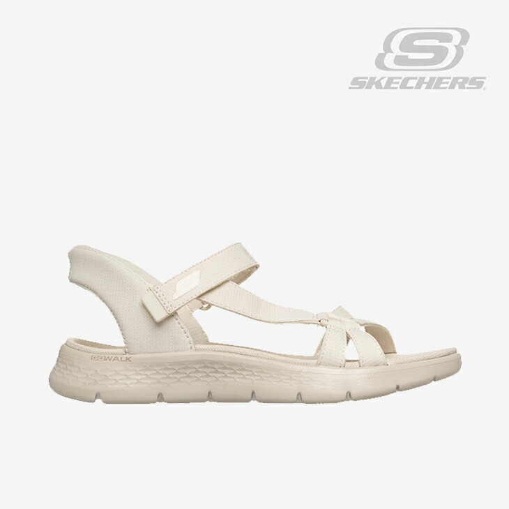 ・SKECHERS｜W Slip-Ins Go Walk Flex Sandal Illumin/ スケッチャーズ/スリップインズ ゴーウォーク フレックス サンダル イルミネイト/ナチュラル #