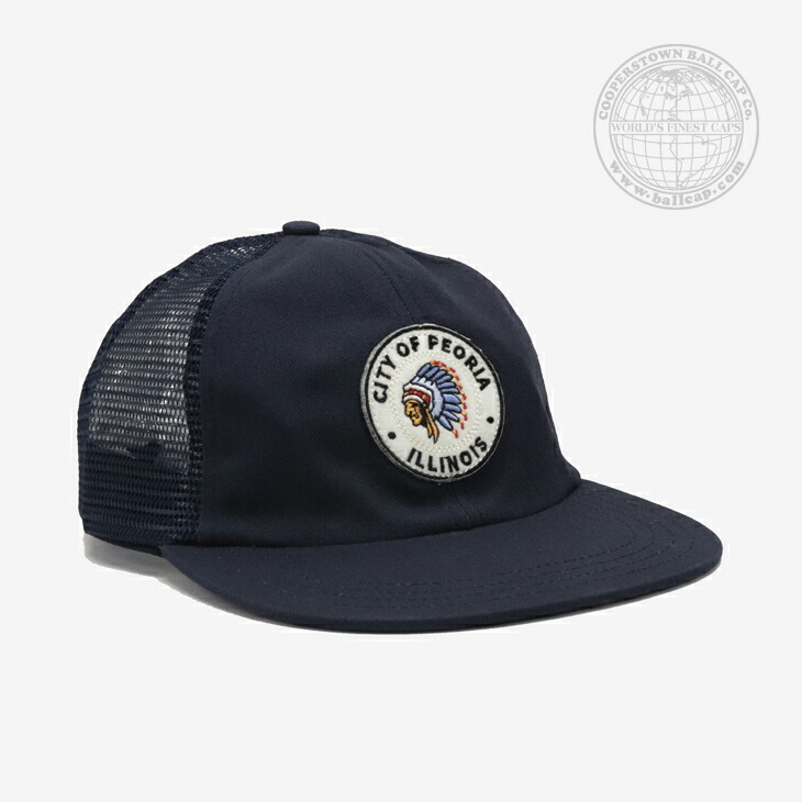 ・COOPERSTOWN BALL CAP｜USA Made Chino Twill Mesh Cap City Of Peoria Illinois/ クーパーズタウン/アメリカ メイド チノ ツイル メッシュ キャップ ピオリア イリノイ/ブラック #