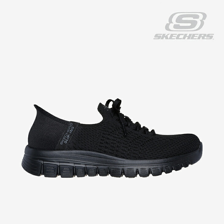 :SKECHERS|W Slip-Ins Graceful First Blush/ スケッチャーズ/スリップインズ グレースフル ファースト ブラッシュ/ブラックxブラック #|GO ON