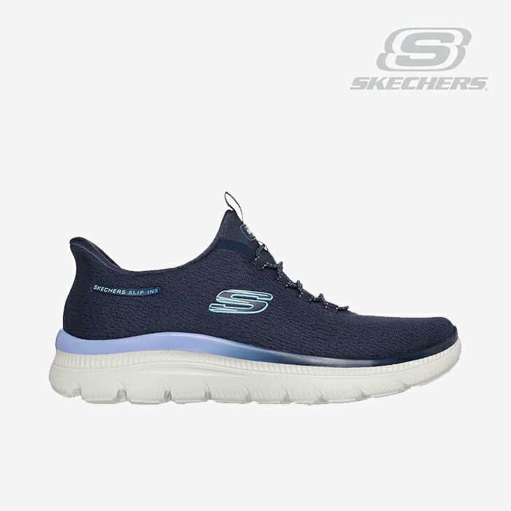 ：SKECHERS｜W Slip-Ins Summits Plus-Shimmering Strid/ スケッチャーズ/スリップインズ サミット プラス シマーリング ストリッド/ネイビー #