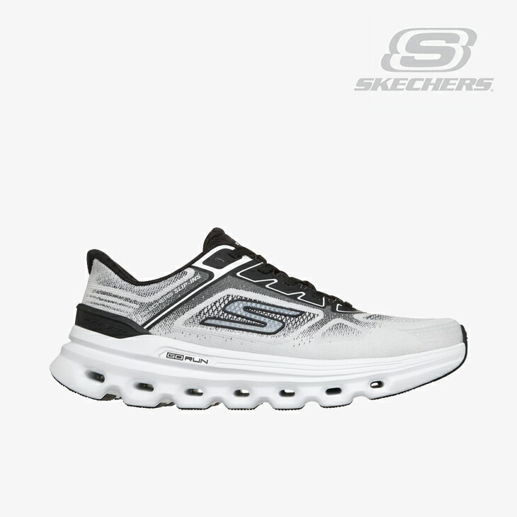 ・SKECHERS｜Slip-Ins Go Run Glide-Step Arch Fit/ スケッチャーズ/スリップインズ ゴー 幽客 アーチ形 相応う グライドステップ/白いことｘ黒いこと #