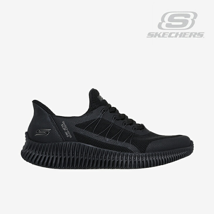 ・SKECHERS｜Slip-Ins Bobs Geo Lite Fixed Edge/ スケッチャーズ/スリップインズ ボブス ジオ ライト フィックスド エッジ/ブラックｘブラック #