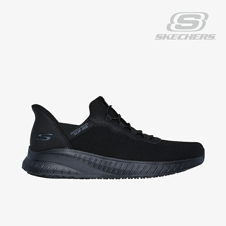 ・SKECHERS｜Slip-Ins Work Squad Chaos SR Stivig Slip Resistant Wide Fit/ スケッチャーズ/スリップインズ ワーク スクワッド カオス SR スティヴィグ スリップ レジスタント ワイド/ブラック #
