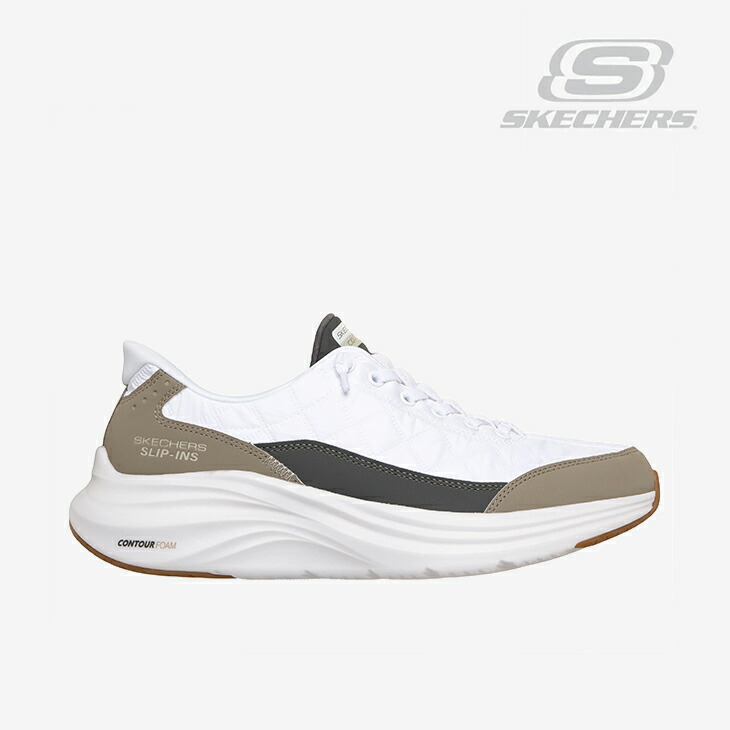 ・SKECHERS｜Slip-Ins Contour Foam Cozy Fit Wide Fit/ スケッチャーズ/スリップインズ コン周遊旅行 質問用紙 コージー 相応う 広々とした 相応う/白いことｘトープ #
