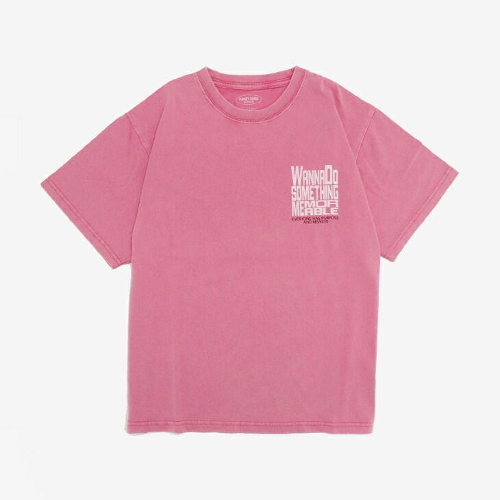 ・PARROTT CANVAS｜W Vintage Print SS T-Shirt Something/ パロット 帆布/ヴィンテージ 刷り上げる 遊撃手捩り プルオーバー サムシング/サクラ色 #