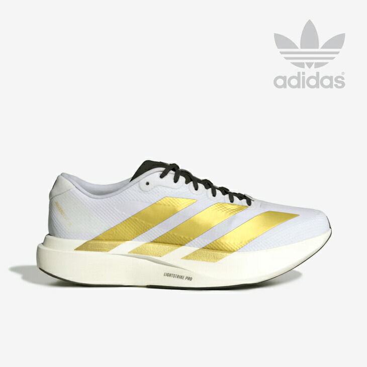 ・ADIDAS｜Adizero Evo SL Woven Running/ アディダス/アディゼロ エボ SL ウーブン ランニング/フットウェアホワイトｘマットゴールド #｜GO ON