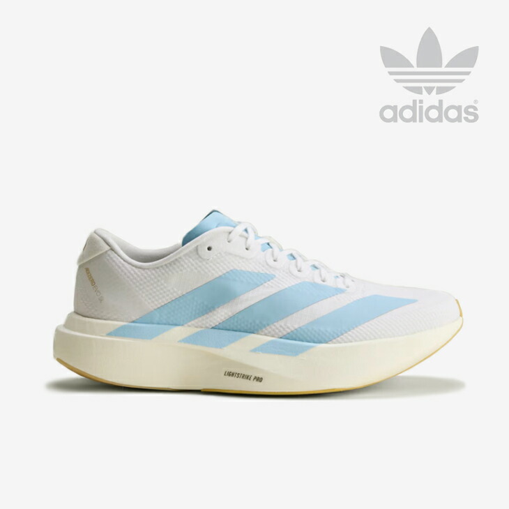 ・ADIDAS｜W Adizero Evo SL Woven Running/ アディダス/アディゼロ エボ SL ウーブン ランニング/フットウェアホワイトｘクリアブルー #