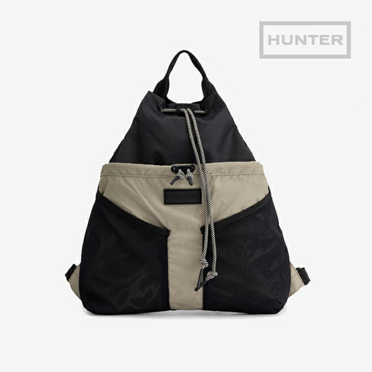 ・HUNTER｜Travel Multi Function Packable Backpack Daypack/ ハンター/トラベル マルチ ファンクション パッカブル バックパック デイパック リュック/ブラックｘエナジークレイ #