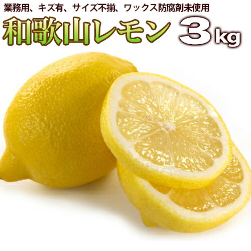 レモン 3kg 業務用(わかやま県産) 有田みかんの里、和歌山県産、、訳ありレモン、カクテルレモン ノーワックス、塩レモン、レモンケーキ、レモネード、レモン絞り、レモン果汁として最適