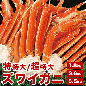 【ポイント20倍進呈中】 1.8kg 3.6kg 5.5kg 特特大・超特大ズワイガニ肩付き脚(ボイル済) 特大ズワイ ズワイガニ ずわい蟹 ズワイ蟹 ボイルズワイ ずわいがに脚 肩付き脚 かに茹で済 海鮮 カニパーティー 全国送料無料 ごちそうマーケット