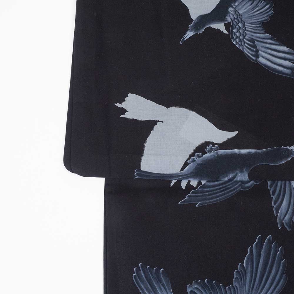 貨物輸送無料 浴御召し 三尺 サボ 腰紐 高級木綿アサ Ummm 重ね八咫カラス メンズ浴衣ガイ使い処お仕立て上がり浴衣4評点ひとまとまり 鳥柄 カラス 烏 八咫烏 兇漢 ニグロ Msgtours Com