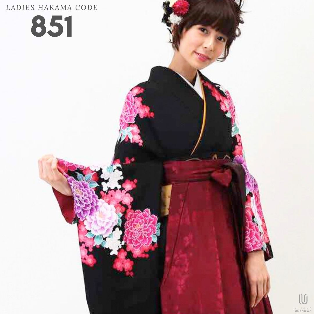 【レンタル】卒業式 袴 レンタル 女 フルセット 女性 袴セット 【対応身長157cm～165cm】【キュート】卒業式レンタル袴フルセット-851