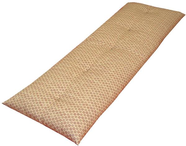 手作り長座布団　 68×180cm　木綿わた2.4kg　 寝具製作技能士手作　 　　　【関連ワード ごろ寝布団 ごろ寝敷き布団 長い座布団 ロングクッション 車中泊マット キャンプ 座禅 正座 ごろ寝マット お昼寝敷布団 こたつ用品 ベンチ 軽量 三つ折り】