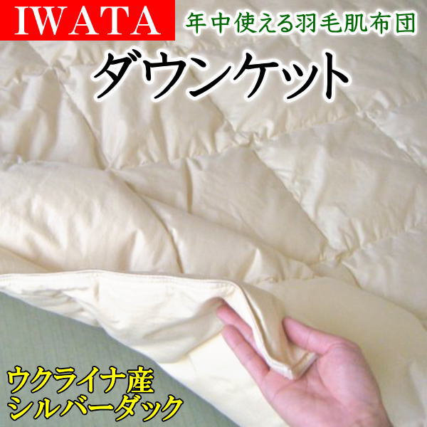 イワタ ダウンケットウクライナ産シルバーダックダウンシングルサイズ専用覆いかぶせる差し上げ物   【かかわり合い言葉 綿毛肌布団 IWATA羽布団iwta綿毛肌掛け布団 ｉｗａｔａ 肌掛けふとんＩＷＡＴＡ イワタ夏布団 イワタ羽ぶとん 岩田の布団】