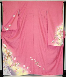 【賃借】振袖賃借【赤・サクラ色・赤紫系】【RF305】判定基準/小っちゃい/S寸/Ｍ寸/7号/9号/11号/13号/春冬社会的運動