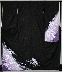 【レンタル】振袖レンタル【黒・茶・グレー系】【RF306】標準/小柄/S寸/Ｍ寸/7号/9号/11号/13号/春冬キャンペーン