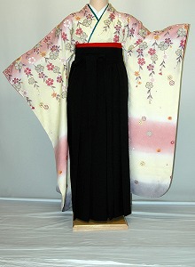 【賃借】振袖、袴（はかま）賃借【白・薄色系】【HF759】判定基準/Ｌ寸/7号/9号/11号/13号/冬春社会的運動