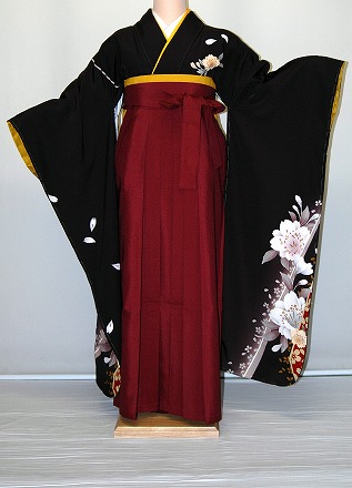 【賃借】振袖、袴（はかま）賃借【青・青紫・緑系】【HF775】標準尺度/Ｌ寸/7号/9号/11号/13号/冬春社会的運動