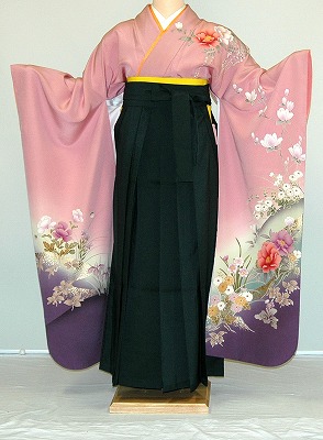 【賃貸】振袖、袴（はかま）賃貸【赤・サクラ色・赤紫系】 【HF913】広広とした大いさ ゆったり 馬鹿でかい 幅ひろい 2Ｌ 3Ｌ 13号 15号 17号 19号 袴賃貸 冬春社会的運動