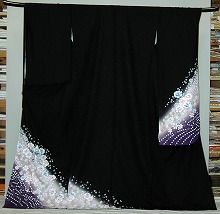 【レンタル】振袖レンタル【黒・茶・グレー系】【RF919】ワイドサイズ/ゆったり/大きい/幅広/3Ｌ/4Ｌ/17号/19号/21号/23号/春冬キャンペーン