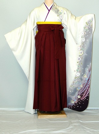 【レンタル】振袖、袴（はかま）レンタル【白・薄色系】【青・青紫・緑系】【HF917】ワイドサイズ/ゆったり/大きい/幅広/2Ｌ/3Ｌ/13号/15号/17号/冬春キャンペーン