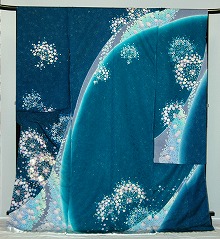 【レンタル】振袖レンタル【青・青紫・緑系】【RF326】標準/小柄/S寸/Ｍ寸/7号/9号/11号/13号/春冬キャンペーン