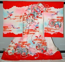 【レンタル】【貸衣裳】　RU34　女児初着〈産着〉〈祝着〉〈宮参り〉 【貸衣装】 送料無料【smtb-k】春冬キャンペーン