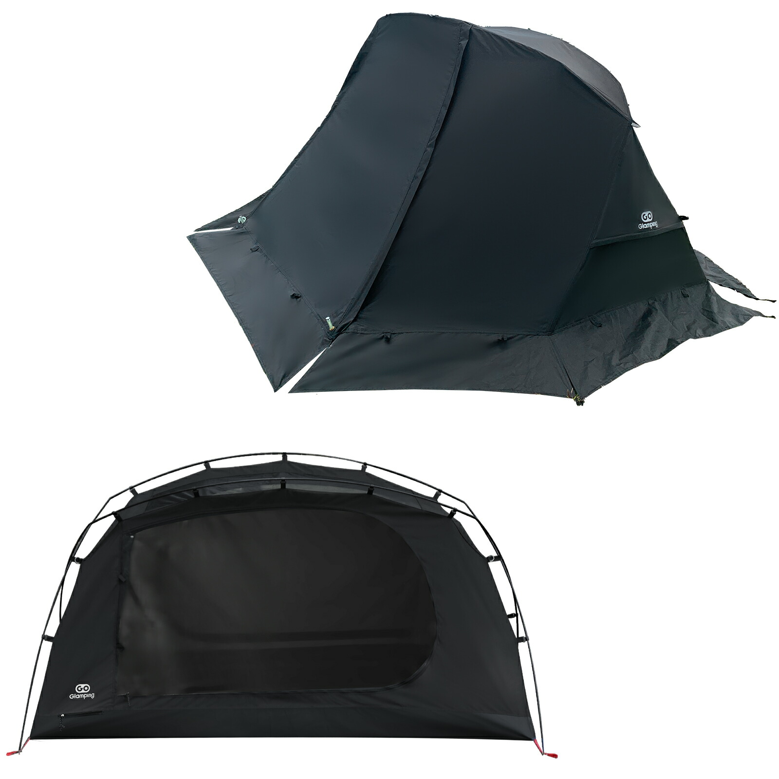 【LINE馴染み加えることで→1,000円OFF引き換え証】GOGlamping ツーリングドームテント ソロ 1人用 「SKY EYE 独立独歩式 円蓋TC」カンガルー円蓋 軽さ 軽銀極点 前後部屋の入り口 メッシュ明かり採り かがり火可 2重層 小型 パウダーコンパクト アウトドア ツーリング 山歩き 自動二輪車銀輪 難民キャンプ