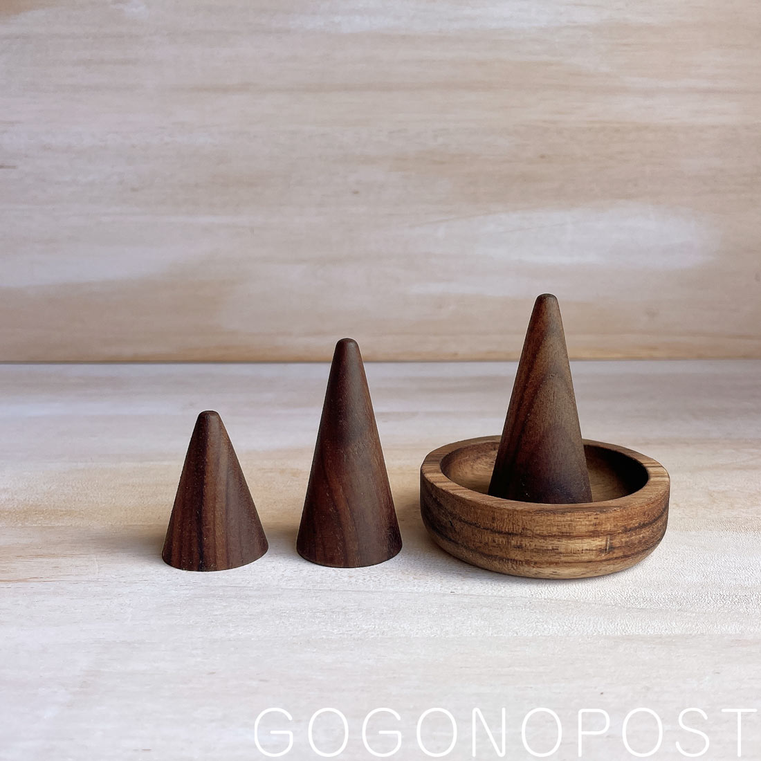 楽天市場】《送料無料》ダークブラウンの木製リングスタンドセット