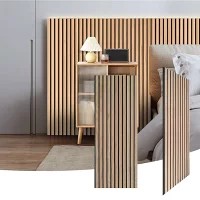 【2枚セット】吸音パネル 防音シート 吸音材 高さ120cmx幅32cmx奥行き22mm 吸音ボード 天然木 壁に貼る ウッドパネル ウォールパネル ヘッドボード インテリア 内装 壁 材 DIY おしゃれ 吸音防音 騒音対策 ブラウン ベージュ プレゼント ギフト 贈り物 送料無料