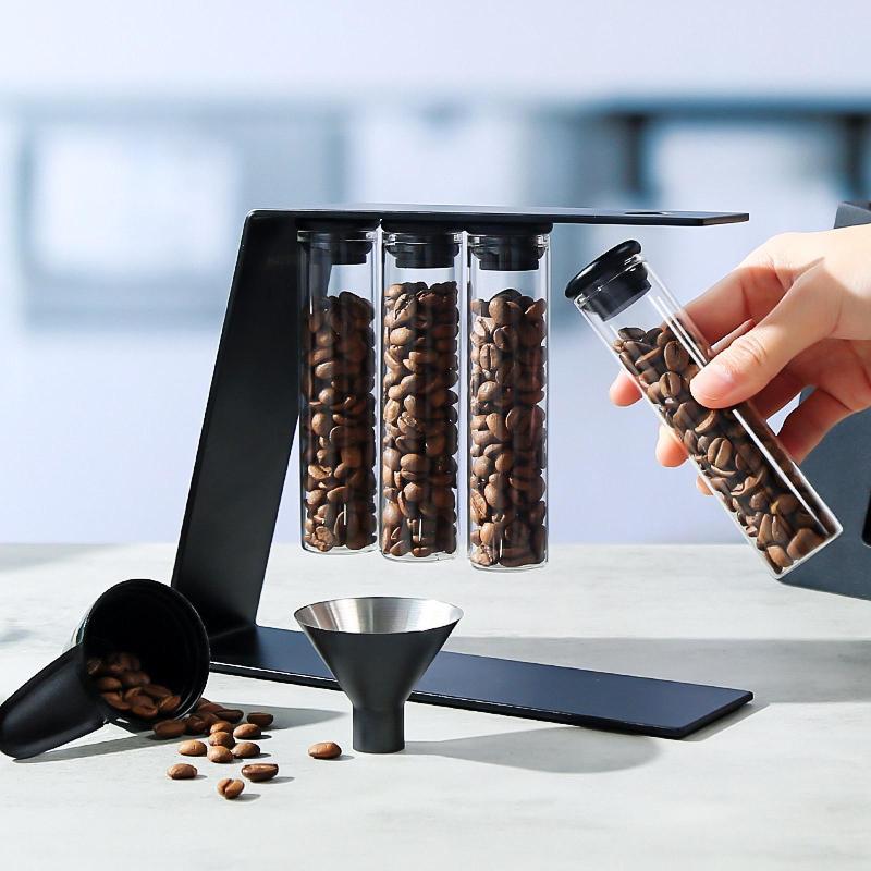 シングルドーズコーヒー豆保存チューブジャー 4本入り レストランパントリーカフェ用