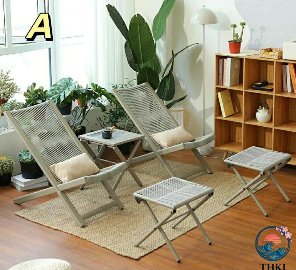 【全品2点で5%OFF】高級 パティオコーヒーテーブル ガーデンファニチャー パティオ ２人掛け 角形 ガーデン チェア 3点 セット ガーデン ガーデンチェアー (ライトグレー テーブル1台、椅子2脚、フットレスト2個（腰枕無料）)