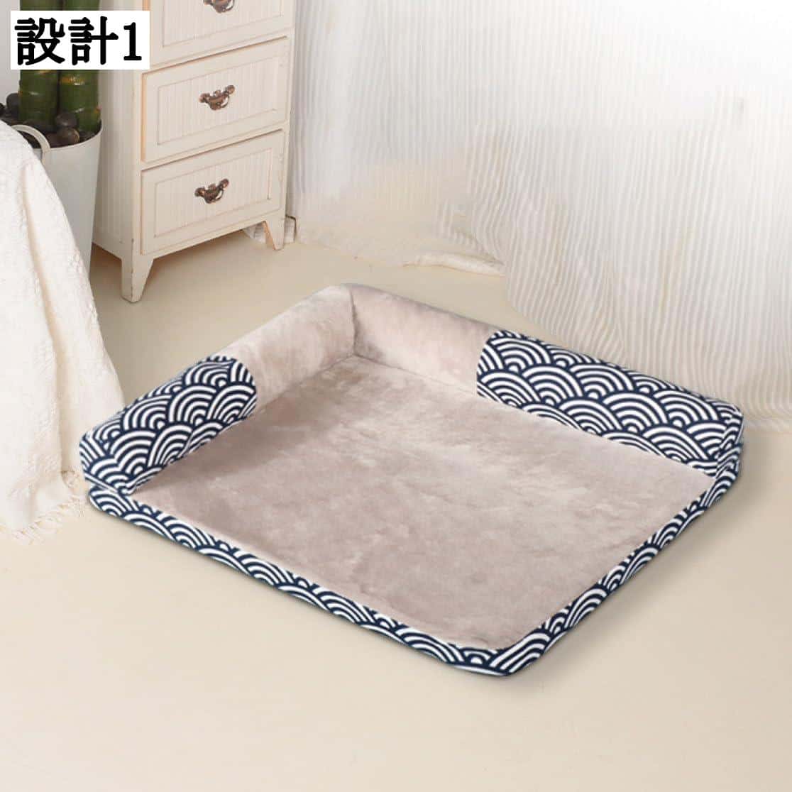 猫ベッド 犬用ペットソファー 洗える クッション 中小型犬・猫用 かわいい ふわふわ 通気性 抗滑り おしゃれ 暖かい 洗濯可能 大中小型犬用 75*60cm 通年タイプ