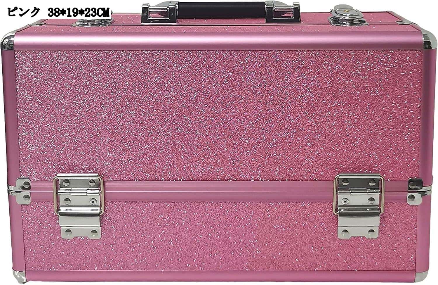 化粧箱 メイクアップケース ピンク 38*19*23CM 2段引出し 化粧品収納ボックス メイク用品 携帯便利 耐久性 多機能 防湿