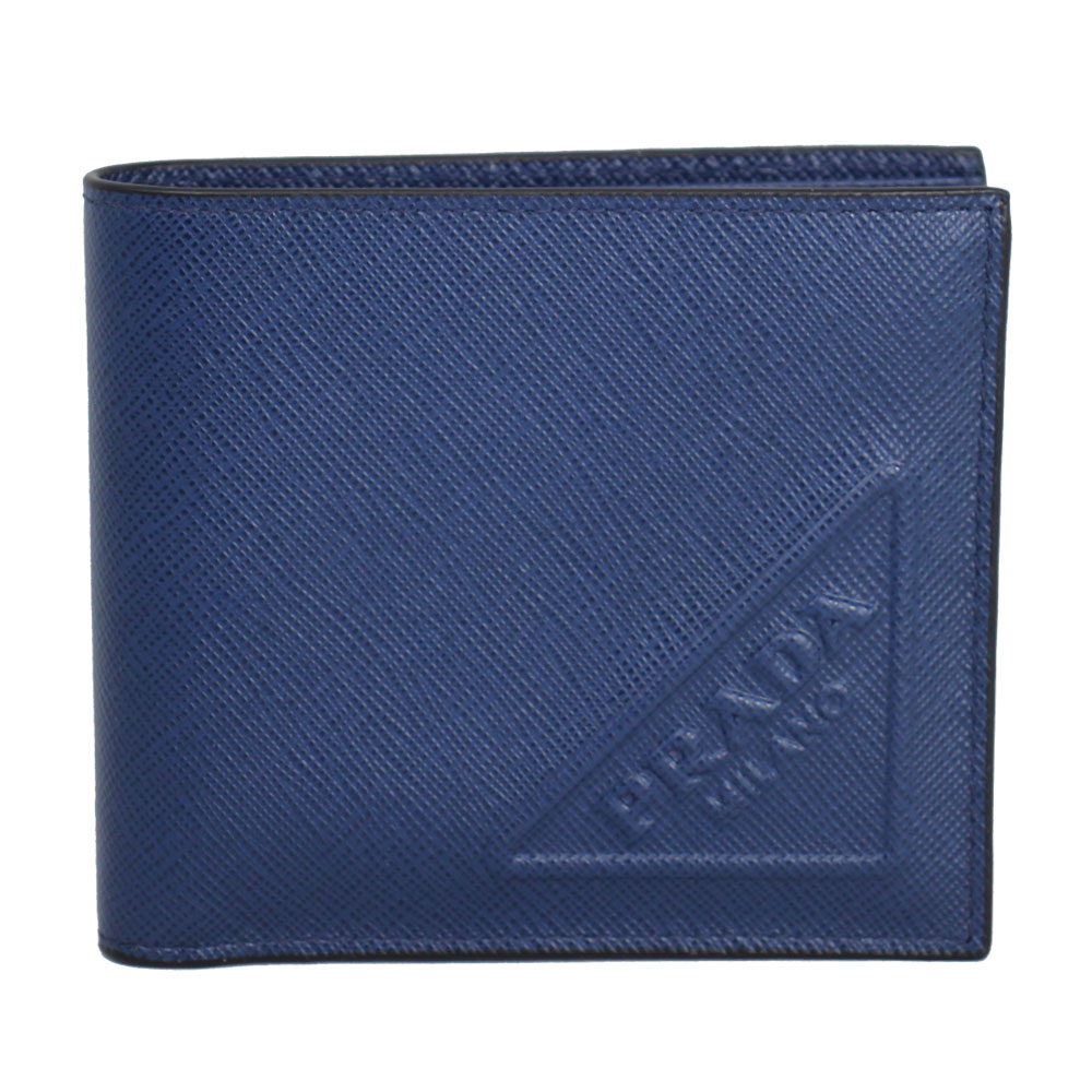 PRADA 二つ折り財布 黒 青 オレンジ 葉っぱデザイン　相葉くん嵐 PRADA 二つ折り財布 黒 青 オレンジ 葉っぱデザイン 相葉くん嵐