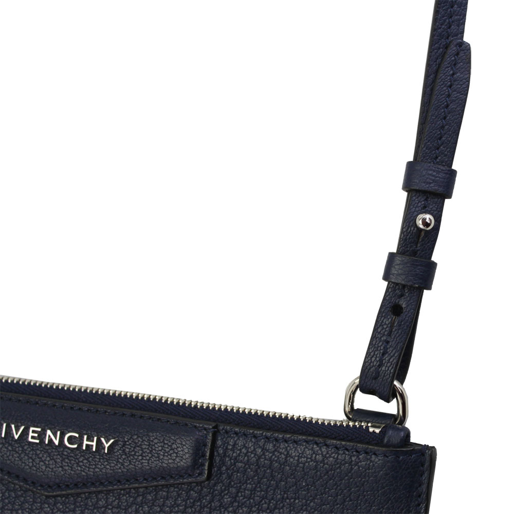 ジバンシーバッグレディースGIVENCHYクロスボディポーチアンティゴナレザーネイビーブルーBLEUNUITBC06836012403